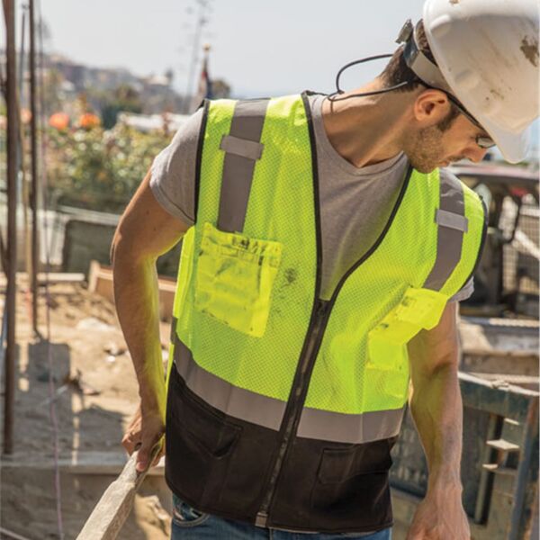 Unisex Black Bottom Mesh Class 2 Vest Thumbnail