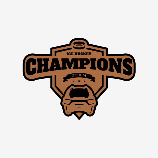Champions Team Ice Hockey logo template Thumbnail
