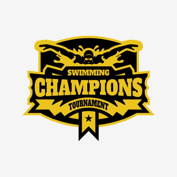 Champions Swimming Tournament logo template Thumbnail