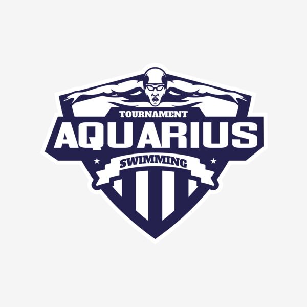 Aquarius Swimming Tournament logo template Thumbnail