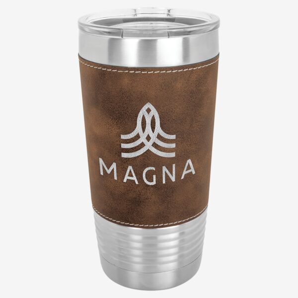 Polar Camel 20 oz. Leatherette Tumbler with Clear Lid Thumbnail