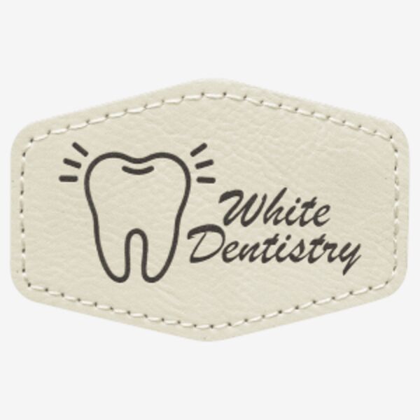  3 1/2" x 2 1/2" Hex Leatherette Patch with Adhesive Thumbnail