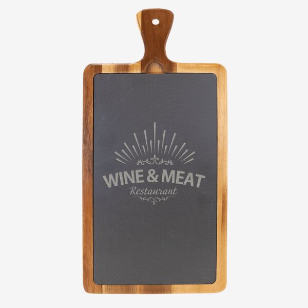 16" x 7 3/4" Acacia Wood/Slate Cutting Board Thumbnail