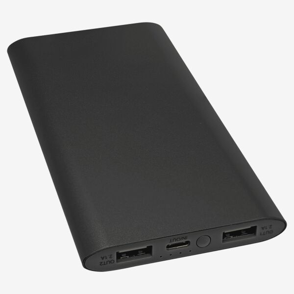 Black 8000MAH Power Bank & Wireless Anodized Aluminum Charger with USB-C Cord Thumbnail